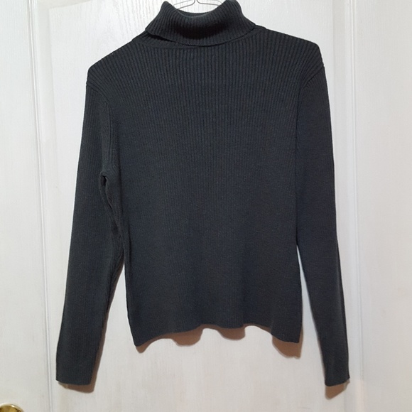 TOMMY HILFIGER VINTAGE TURTLE NECK LONG SLEEVE 100% COTTON DARK GRAY SWEATER XL - Picture 2 of 9
